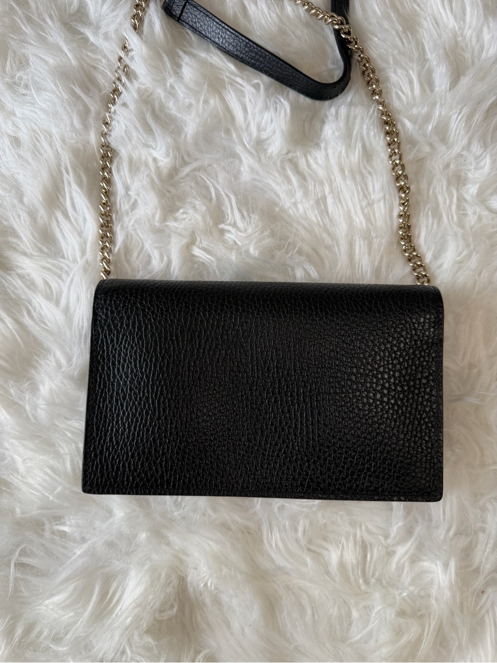 GUCCI INTERLOCKING G WALLET ON CHAIN Grained Leather - Picture 8 of 12